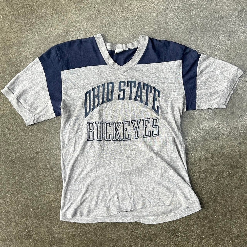 Vintage 1970s Champion Ohio State Buckeyes Size Large Single Stitch Tee Shirt